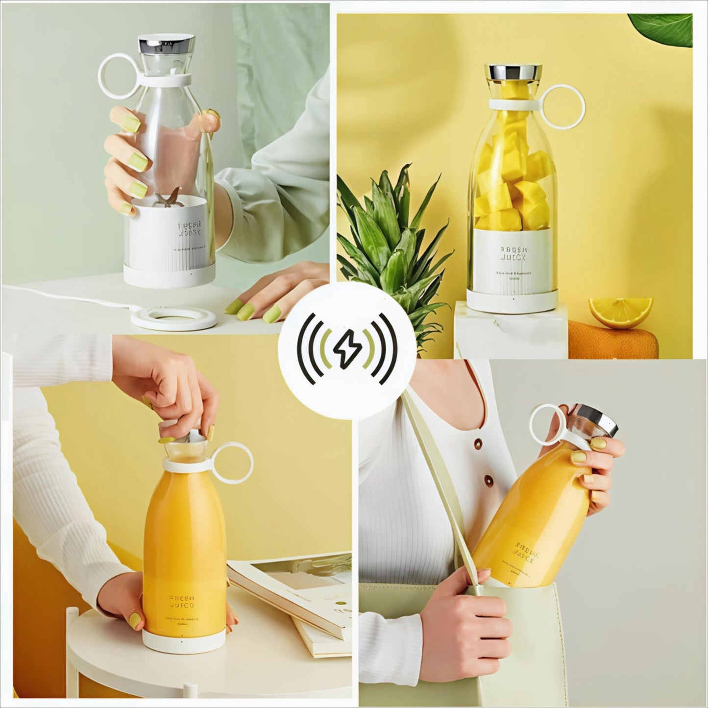Travel Mini Juice Blender – USB Rechargeable 🍓 | Glass Bottle 💧 | Smoothies, Shakes & More 🥤