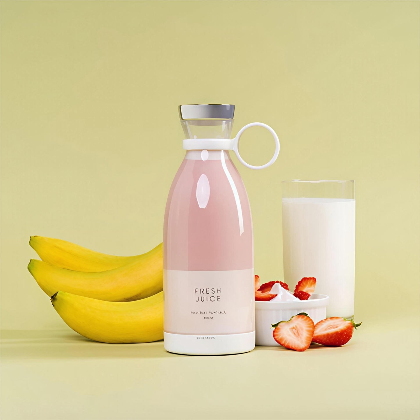 Travel Mini Juice Blender – USB Rechargeable 🍓 | Glass Bottle 💧 | Smoothies, Shakes & More 🥤