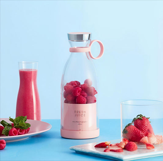 Travel Mini Juice Blender – USB Rechargeable 🍓 | Glass Bottle 💧 | Smoothies, Shakes &amp; More 🥤
